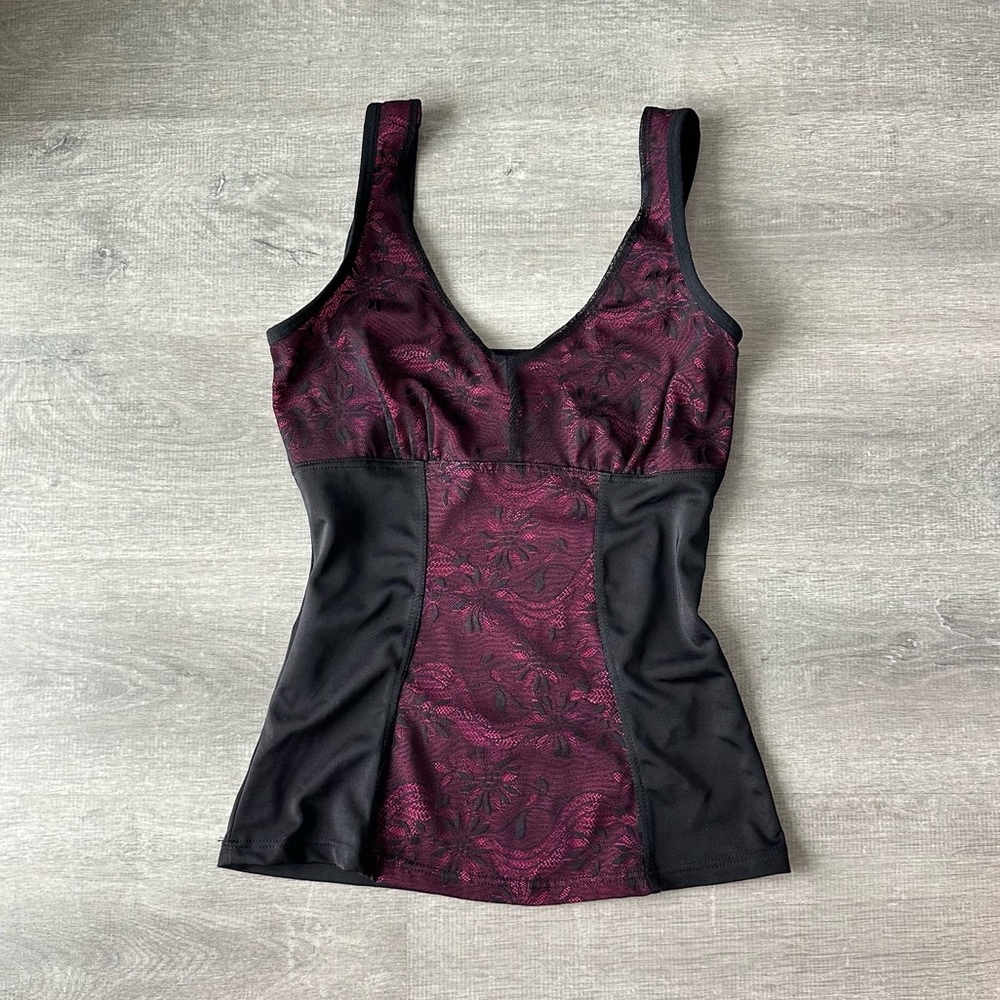 Heavenly Women’s Black & Pink Tank Shapewear Top